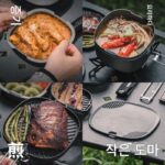 Awada 다기능 휴대용 도시락 세트 야외 캠핑 피크닉 경량 도시락 알코올 스토브 조리 냄비 - 이미지 4