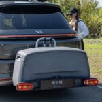 유럽식 접이식 후방 견인 자전거 랙 유럽식 트레일러 후크 차량 장착 자전거 랙, 가벼운 보관 상자 포함 - 이미지 3