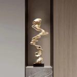 추상적인 바닥형 예술 조각품, 현관 틈새, 거실, 호텔 TV 캐비닛, 양쪽에 가벼운 고급 장식