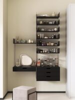 노르딕 심플 드레싱 테이블 침실 다기능 드레싱 테이블 홈 벽면 수납 선반 침대 옆 수납 디스플레이 랙