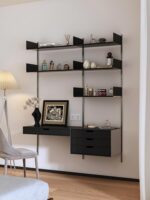 노르딕 심플 드레싱 테이블 침실 다기능 드레싱 테이블 홈 벽면 수납 선반 침대 옆 수납 디스플레이 랙 - 이미지 4