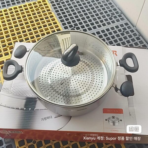 리프팅 핫팟 냄비 가정용 304 스테인레스 스틸 유도 밥솥 유니버셜 두꺼워진 핫팟 대용량 30cm 6.6리터