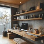 맞춤형 오리지널 목재 무도장 선반 와비사비 스타일 견고한 목재 심플한 한 단어 파티션 선반 층 보드 벽면 수납 책장