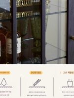 프랑스 레트로 솔리드 우드 유리 와인 캐비닛 홈 거실 보관 캐비닛 벽면 디스플레이 캐비닛 미국 홈 사이드 캐비닛 - 이미지 3