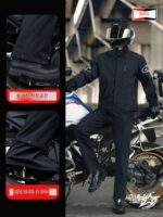 독일제 오토바이 라이딩 레인코트 아우터웨어 롱 전신 방수 스플릿 슈트 배달원용 - 이미지 5