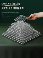 304 스테인리스 스틸 바베큐 그릴 사각형 오일 배출망 두껍고 굵은 발 그리드가 있는 작은 사각형 야외 바베큐 그릴망