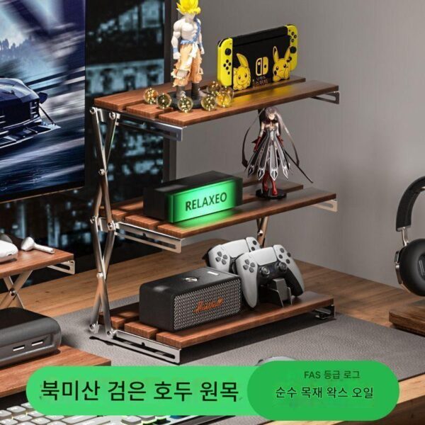 통나무 캠핑 랙 3단 커피 랙 접이식 테이블 소형 테이블 야외 피크닉 랙