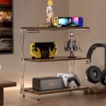 통나무 캠핑 랙 3단 커피 랙 접이식 테이블 소형 테이블 야외 피크닉 랙 - 이미지 4