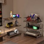 통나무 캠핑 랙 3단 커피 랙 접이식 테이블 소형 테이블 야외 피크닉 랙 - 이미지 5