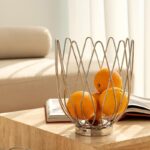 심플한 스테인리스 스틸 가정용 거실 커피 테이블 원형 과일 바구니 유럽 기업가 과일 접시 보관 접시 이사 선물 - 이미지 2