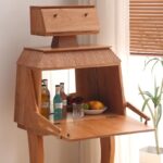 북미산 검은 호두 앤틱 스타일 견고한 나무 로봇 와인 캐비닛 거실 수납 캐비닛 견고한 나무 식사 사이드 캐비닛 랙 - 이미지 2