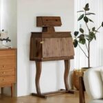 북미산 검은 호두 앤틱 스타일 견고한 나무 로봇 와인 캐비닛 거실 수납 캐비닛 견고한 나무 식사 사이드 캐비닛 랙 - 이미지 4