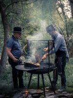 미국 야외 안뜰 바베큐 스토브 캠프파이어 스토브 화로 캠핑 바베큐 랙 다기능 휴대용 스토브 난방