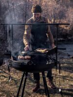 미국 야외 안뜰 바베큐 스토브 캠프파이어 스토브 화로 캠핑 바베큐 랙 다기능 휴대용 스토브 난방 - 이미지 2