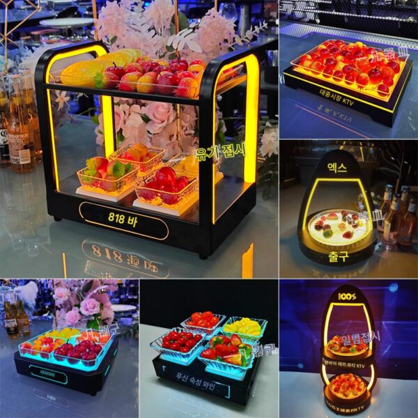 바 발광 과일 접시 랙 KTV 특별 크리에이티브 간식 과일 접시 고급 LED 족욕 나이트클럽 간식 스탠드