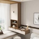 [홍콩 패키지] 견고한 목재 베이 윈도우 캐비닛 변형 보관 캐비닛 책상 책장 통합 공간 활용 매달린 서랍