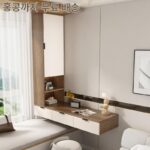 [홍콩 패키지] 견고한 목재 베이 윈도우 캐비닛 변형 보관 캐비닛 책상 책장 통합 공간 활용 매달린 서랍 - 이미지 3