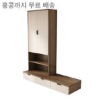 [홍콩 패키지] 견고한 목재 베이 윈도우 캐비닛 변형 보관 캐비닛 책상 책장 통합 공간 활용 매달린 서랍 - 이미지 5