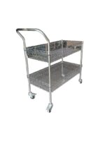 공장 작업장 트롤리 3층 이송 차량 네트 소재 랙 크롬 도금 안티 정전 회전 차량 모바일 도구 카트 - 이미지 4