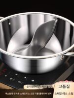 일본 수입 만다린 오리 냄비 두꺼운 대용량 수프 냄비 가정용 스테인리스 스틸 냄비 샤부샤부 유도 조리기