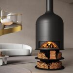 고급 맞춤형 원통형 검은색 벽난로 홈 실내 빌라 거실 벽난로 히터 홈 장작 무연 - 이미지 3