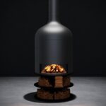 고급 맞춤형 원통형 검은색 벽난로 홈 실내 빌라 거실 벽난로 히터 홈 장작 무연 - 이미지 4