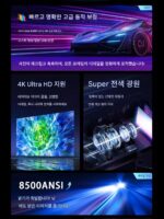 2025년 신형 프로젝터 홈 초고화질 4k 주간 직접 투사 강력한 레이저 스마트 투사 대형 브랜드 5G 사무실 3D 침실 거실 홈시어터 호텔 상업 유명 브랜드 프로젝터 - 이미지 3