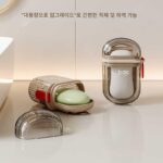 뚜껑이 있는 여행용 비누 상자 밀폐형 배수 비누 상자 세척 컵 휴대용 비즈니스 여행용 소형 세탁 비누 상자