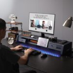 컴퓨터 높이 조절 스탠드 USB 서랍 보관함 사무실 유물 데스크탑 보관 데스크탑 모니터 지지대 목 보호대 - 이미지 5