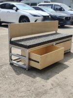 커피숍 등받이 보관 부스 정원 의자 상업용 알루미늄 프로파일 오션 보드 야외 벤치 더블 소파 벤치