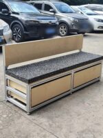 커피숍 등받이 보관 부스 정원 의자 상업용 알루미늄 프로파일 오션 보드 야외 벤치 더블 소파 벤치 - 이미지 2