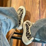 여성용 D 자수 캔버스 슈즈 2024년 봄 신상 두꺼운 밑창 레트로 올드 플라워 레터스 캐주얼 스포츠 슈즈 - 이미지 4