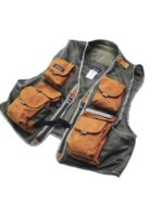 남성 및 여성용 미국 레트로 기능성 작업복 낚시 조끼 느슨한 통기성 스플라이싱 메시 다중 포켓 남성용 야외 재킷 - 이미지 5