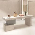 의류 매장 섬 테이블 트라버틴 섬 테이블 디스플레이 테이블 여성 의류 매장 섬 테이블 신발 및 가방 디스플레이 물 디스플레이 테이블