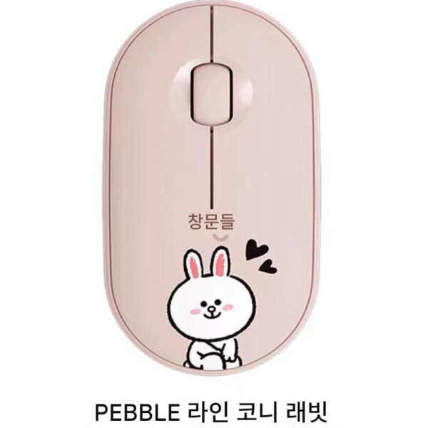 Logitech Pebble 무선 블루투스 USB 오피스 무소음 마우스 Cony Rabbit 테마 패턴
