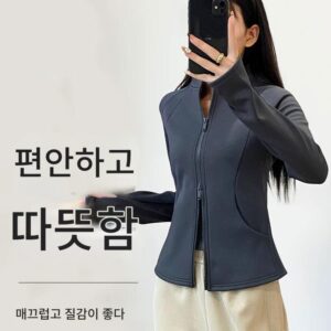 아틱 플리스 스포츠 슈트 여성 가을과 겨울 피트니스 요가복 프로페셔널 필라테스 트레이닝 모닝 러닝 긴팔 상의