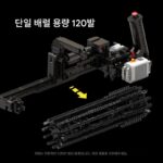 개틀링 장난감 빌딩 블록 총 조립은 성인 전용으로 검은 기술 고난이도 무기 전기 버스트를 쏠 수 있습니다. - 이미지 4