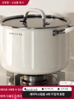 더블 이어 찜통 세라믹 무코팅 316L 스테인리스 스틸 심화 수프 냄비 가정용 가스 유도 쿠커 찜 스튜 냄비
