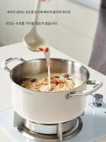 더블 이어 찜통 세라믹 무코팅 316L 스테인리스 스틸 심화 수프 냄비 가정용 가스 유도 쿠커 찜 스튜 냄비 - 이미지 3