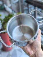 18/10 스테인리스 스틸 더블 이어 소형 우유 냄비 이유식 냄비 소형 수프 냄비 스튜 냄비 유도 조리기 범용 12/14cm - 이미지 4