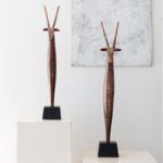 수입 알루미늄 청동 복고풍 추상 사슴 장식품 모델 룸 호텔 사무실 거실 입구 동물 장식품 - 이미지 2