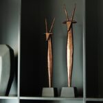 수입 알루미늄 청동 복고풍 추상 사슴 장식품 모델 룸 호텔 사무실 거실 입구 동물 장식품 - 이미지 4