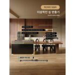 섬 테이블 식탁 통합 가정용 목재 그레인 록 플레이트 앤틱 스타일 섬 테이블 사용자 정의 가능한 접이식 오픈 키친 다운 - 이미지 2