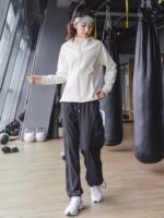 KAYANTY 루즈 재킷 속건성 의류 플러스 벨벳 모닝 러닝 스포츠 슈트 여성 가을과 겨울 전문 체육관 요가 의류 - 이미지 2