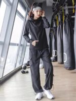 KAYANTY 루즈 재킷 속건성 의류 플러스 벨벳 모닝 러닝 스포츠 슈트 여성 가을과 겨울 전문 체육관 요가 의류 - 이미지 4