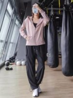 KAYANTY 루즈 재킷 속건성 의류 플러스 벨벳 모닝 러닝 스포츠 슈트 여성 가을과 겨울 전문 체육관 요가 의류 - 이미지 5