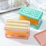 뚜껑이 있는 새로운 가정용 비누 배수구 보관 상자 플라스틱 핸즈프리 세척 다기능 브러시 비누 거품 상자