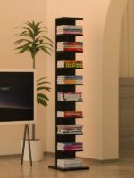 벽면에 통합된 보이지 않는 책장 공간 절약형 바닥형 랙 간단한 책 보관 유물 학생용 수직 책장