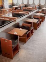 커피숍 테이블과 의자 조합 산업 스타일 카드 시트 소파 밀크티 숍 간단한 식사 가벼운 음식 가게 오션 보드 다이닝 의자 상업용