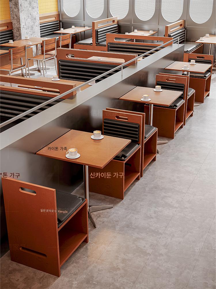 main_855789628651_0-1 커피숍 테이블과 의자 조합 산업 스타일 카드 시트 소파 밀크티 숍 간단한 식사 가벼운 음식 가게 오션 보드 다이닝 의자 상업용 - 이미지 1